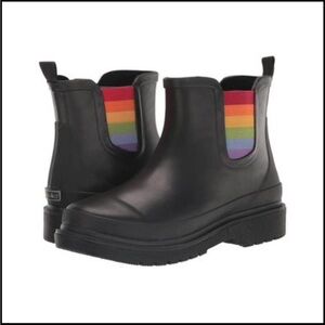 Chooka Ballard Rain Boots - Black/Multicolor Rainbow - Size: US7